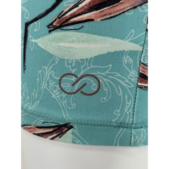 Calia by Carrie Underwood Top Womens Small Blue Floral Tank Activewear Workout - Picture 5 of 9